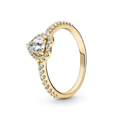 High quality 925 Sterling Silver Various Colors Shiny Heart-shaped Ring Exquisite Luxury Charm