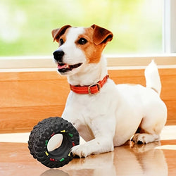 1pc Durable Dog Chew Wheel Toy Chew-Resistant Interactive Sound Teeth Training