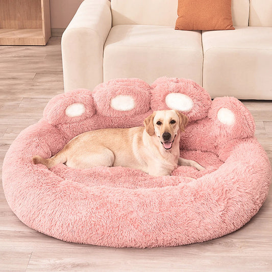 Fluffy Dog Bed Winter Warm Large Pet Products Small Sofa Baskets Pets Kennel Mat