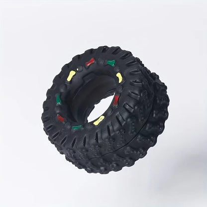 1pc Durable Dog Chew Wheel Toy Chew-Resistant Interactive Sound Teeth Training