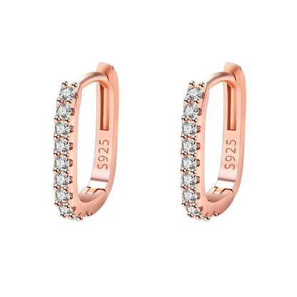 terling Silver Circle Hoop Earrings for Women Fashion Luxury Crystal Zirconia Earrings Party